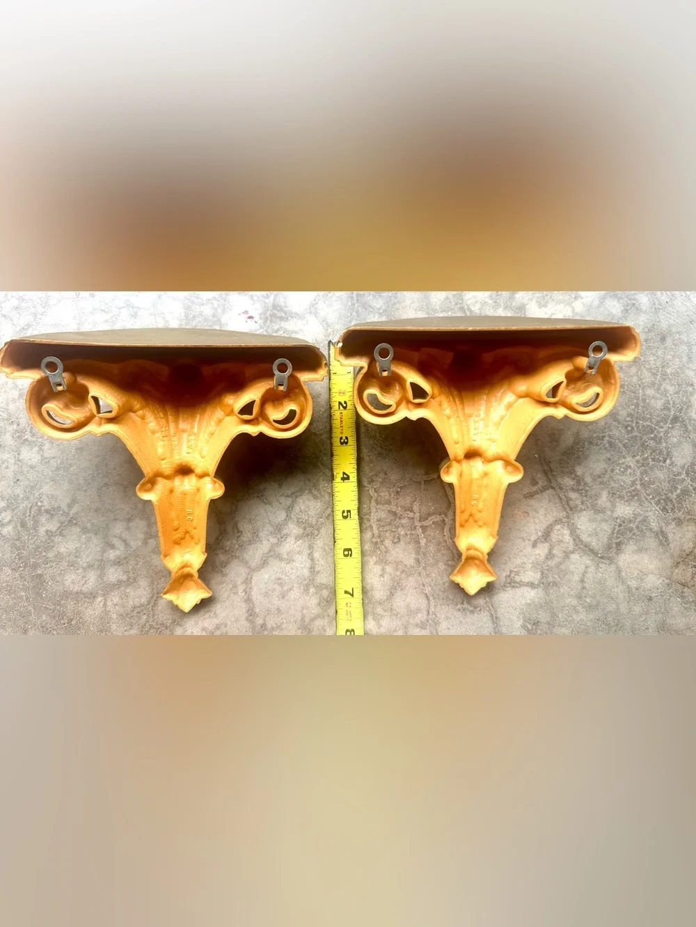 VTG 1986 Burwood Wall Sconce Shelf Gold Hollywood Regency 7 x 3.25 x 6.75